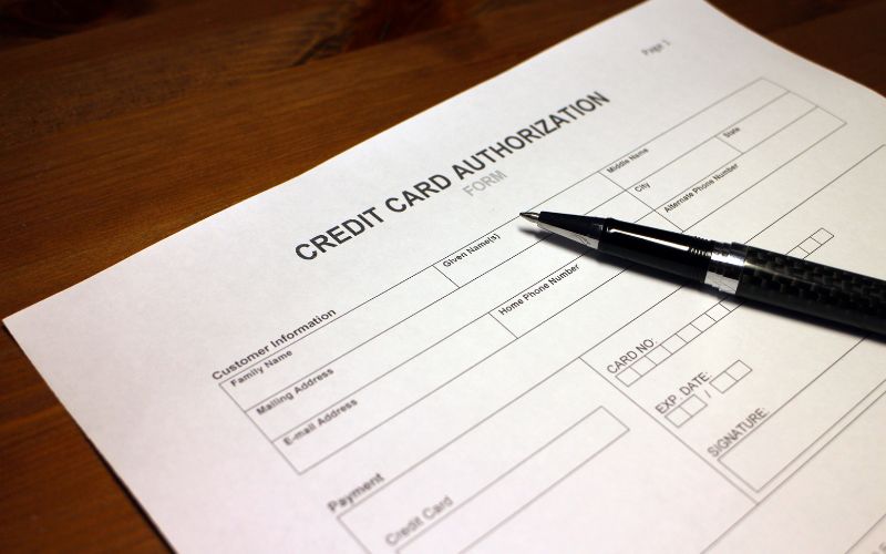 Credit card authorization form