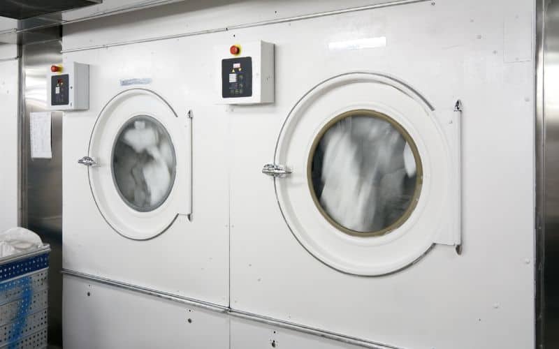 Washing linen in hotel laundry