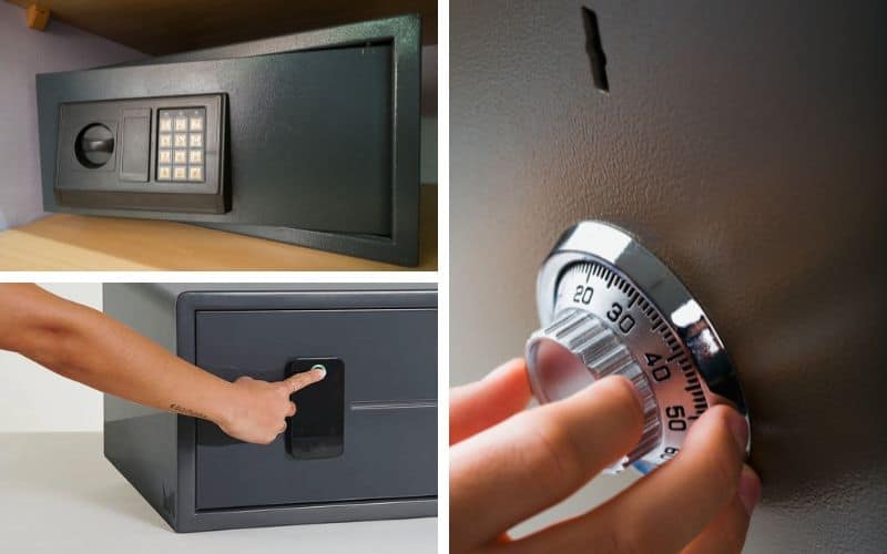 Different types of hotel room safe