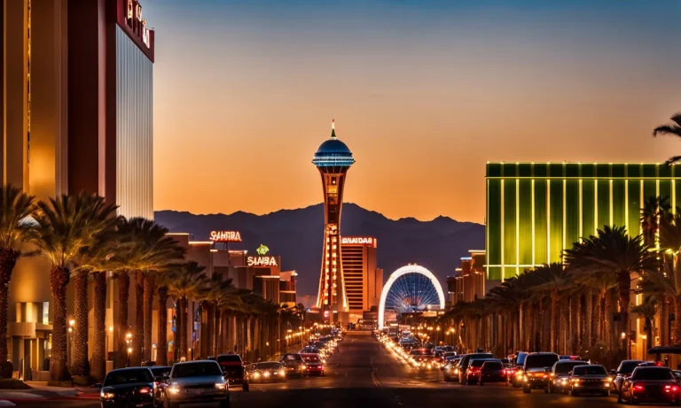 How Far is it from the Sahara Hotel to the Stratosphere in Las Vegas?