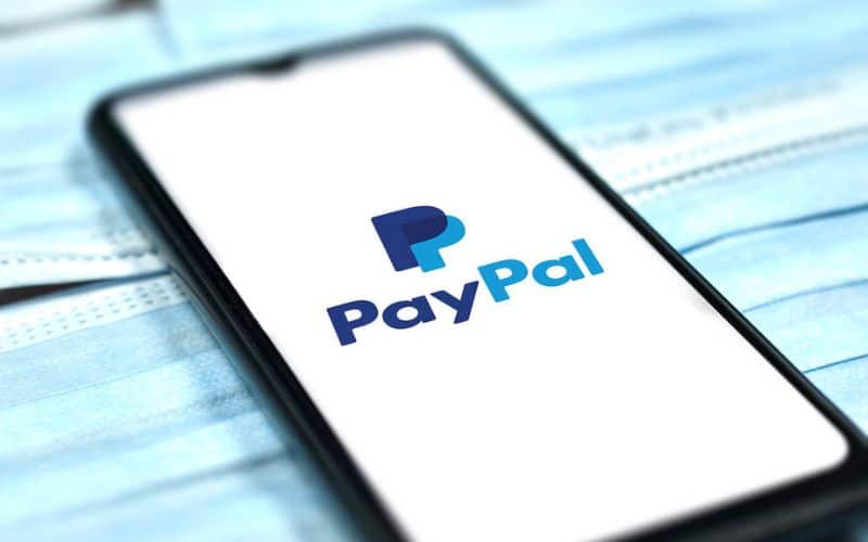 PayPal logo on smart phone