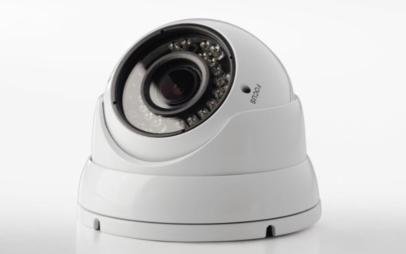 Security camera on white background