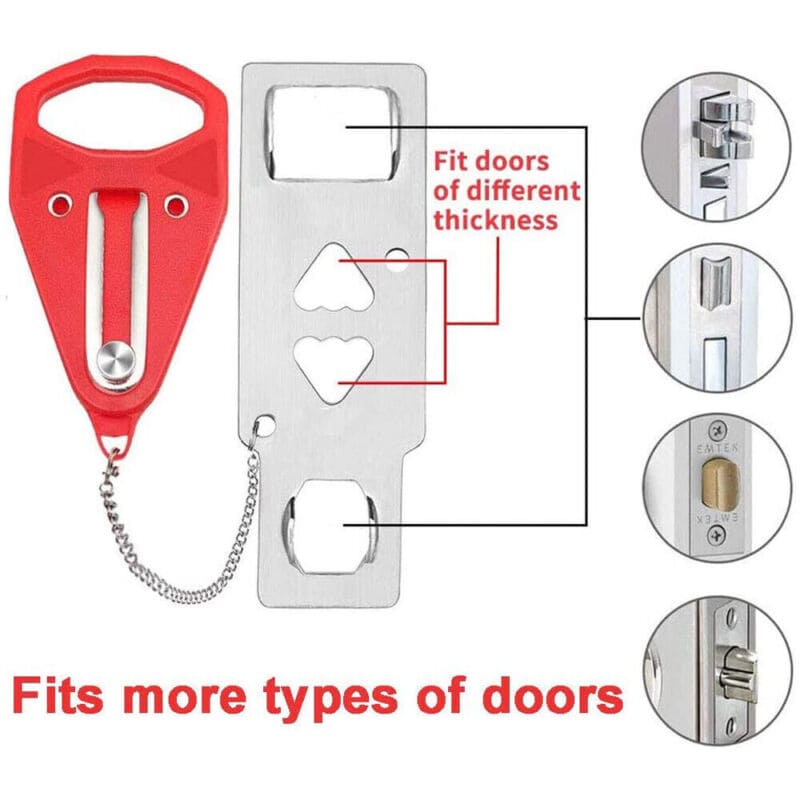 Portable Door Locks Security Device for Travel Red - Hotel Chantelle